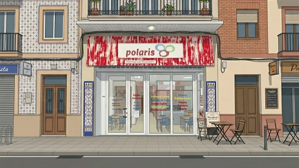 Ilustración de la fachada de Academia Polaris